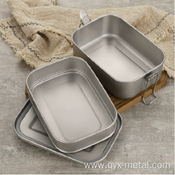 Outdoor Pure Titanium Portable Full Sandblasted Lunch box